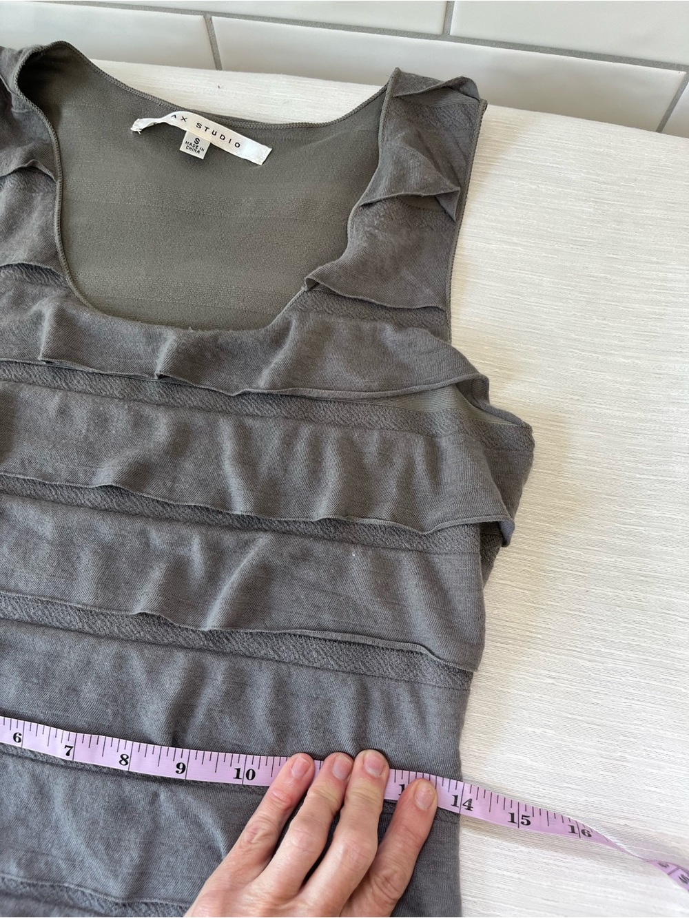 Max Studio Gray Tiered Scoop Neck Maxi Dress - Picture 10 of 13